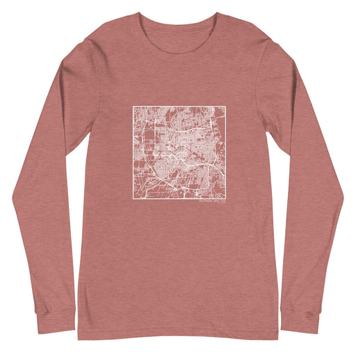 Rochester New York  Map Unisex Long-Sleeve T-shirt with City inscription in Heather Mauve
