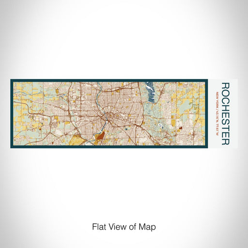 Rendered View of Rochester New York Map on 10oz Stainless Steel Insulated Cup in Woodblock with Sliding Lid