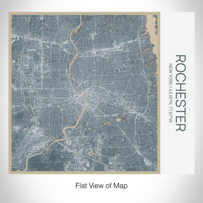 Rendered View of Rochester New York Map on 17oz Stainless Steel Insulated Tumbler in Afternoon Map Style