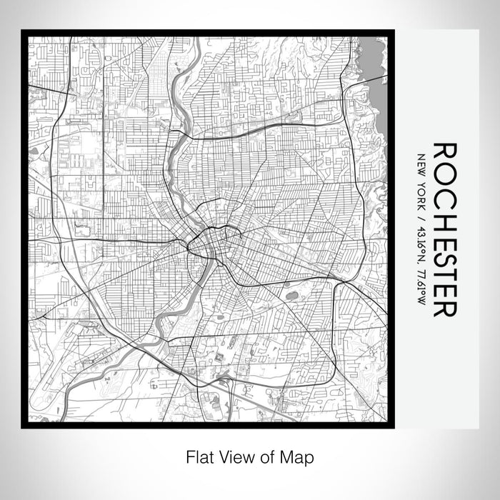 Rendered View of Rochester New York Map on 17oz Stainless Steel Insulated Tumbler in Classic Map Style