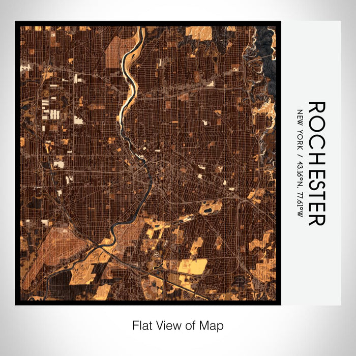 Rendered View of Rochester New York Map on 17oz Stainless Steel Insulated Tumbler in Ember Map Style