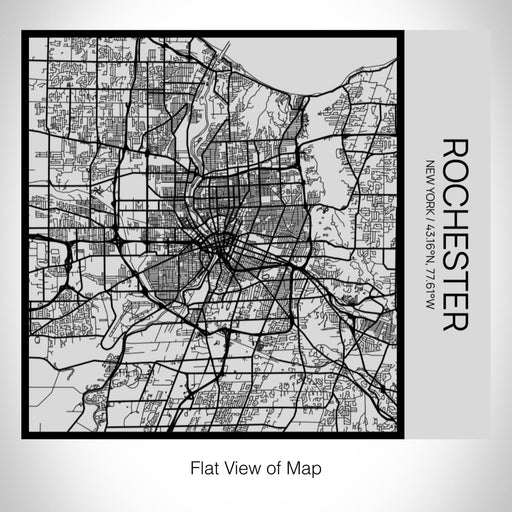 Rendered View of Rochester New York Map on 17oz Stainless Steel Insulated Tumbler in Tactile Lines with Succulent in Background