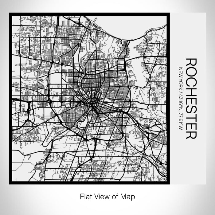 Rendered View of Rochester New York Map on 17oz Stainless Steel Insulated Tumbler in Matte White with Tactile Lines