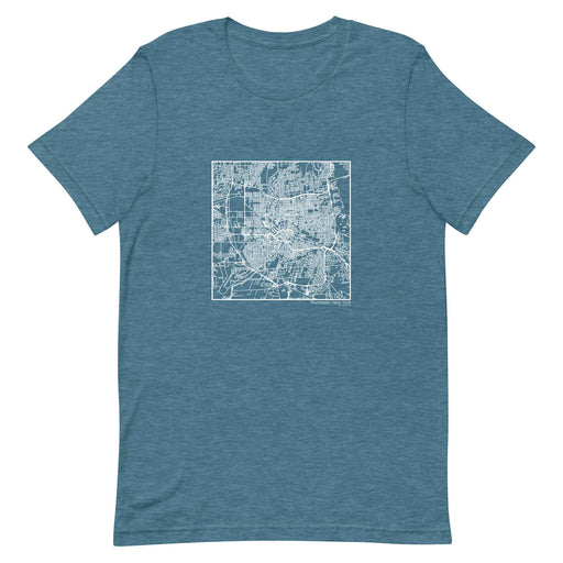 Rochester New York  Map Unisex T-Shirt with City inscription in Heather Teal