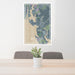 24x36 Rock Hall Maryland Map Print Portrait Orientation in Afternoon Style Behind 2 Chairs Table and Potted Plant