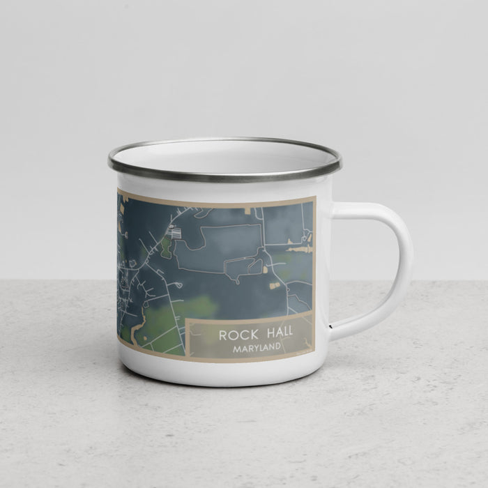 Right View Custom Rock Hall Maryland Map Enamel Mug in Afternoon