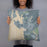 Person holding 18x18 Custom Rock Hall Maryland Map Throw Pillow in Afternoon