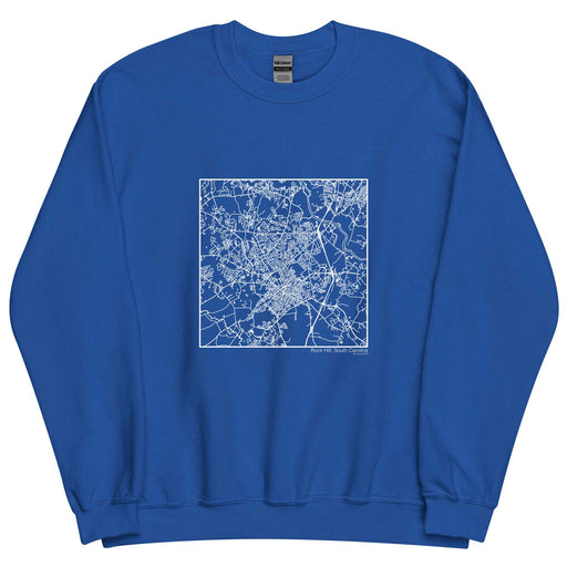 Rock Hill South Carolina  Map Unisex Crewneck Sweater with City inscription in Royal Blue