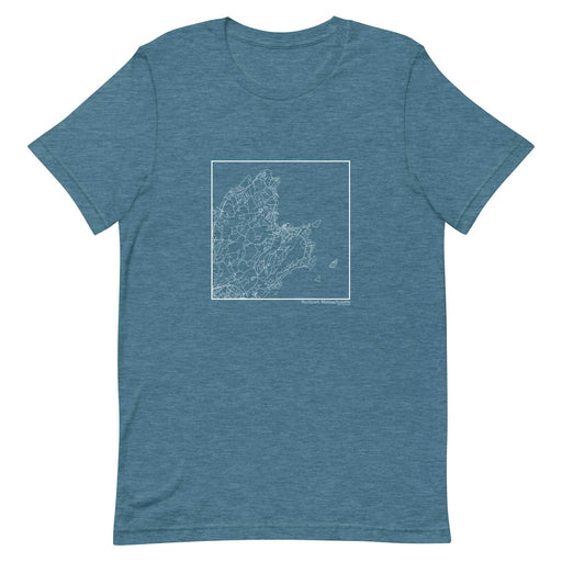 Rockport Massachusetts  Map Unisex T-Shirt with City inscription in Heather Teal