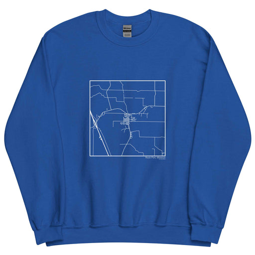 Rock Port Missouri  Map Unisex Crewneck Sweater with City inscription in Royal Blue
