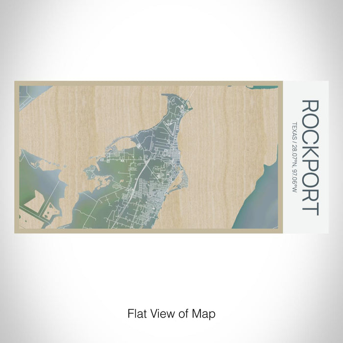 Rendered View of Rockport Texas Map on 17oz Stainless Steel Insulated Bottle with printed afternoon style map