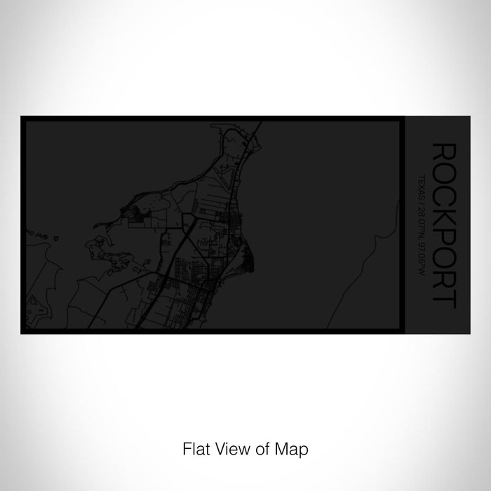 Rendered View of Rockport Texas Map on 17oz Stainless Steel Insulated Cola Bottle in Stainless in Matte Black