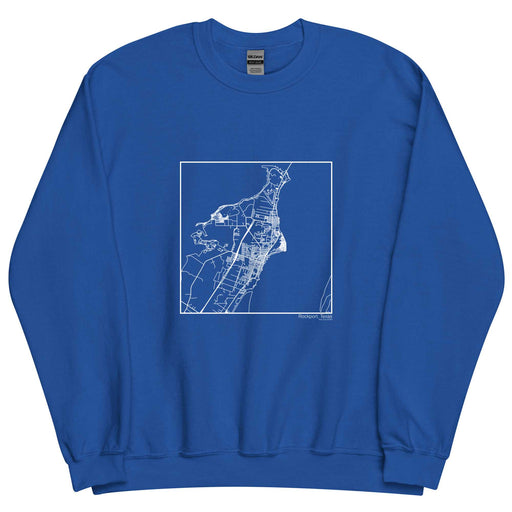 Rockport Texas  Map Unisex Crewneck Sweater with City inscription in Royal Blue