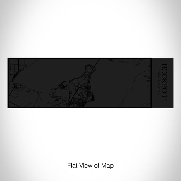 Rendered View of Rockport Texas Map on 10oz Stainless Steel Insulated Cup in Matte Black with Sliding Lid