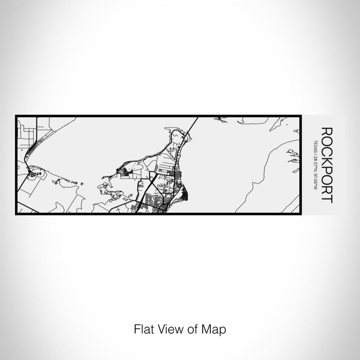 Rendered View of Rockport Texas Map on 10oz Stainless Steel Insulated Cup in Matte White with Sliding Lid