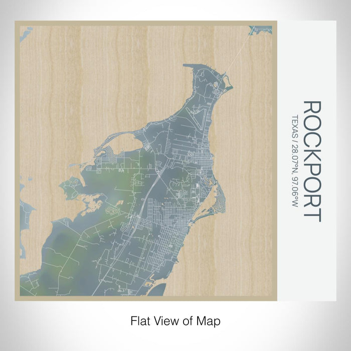 Rendered View of Rockport Texas Map on 17oz Stainless Steel Insulated Tumbler in Afternoon Map Style