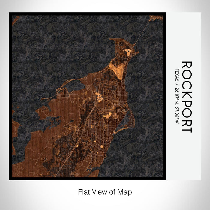 Rendered View of Rockport Texas Map on 17oz Stainless Steel Insulated Tumbler in Ember Map Style