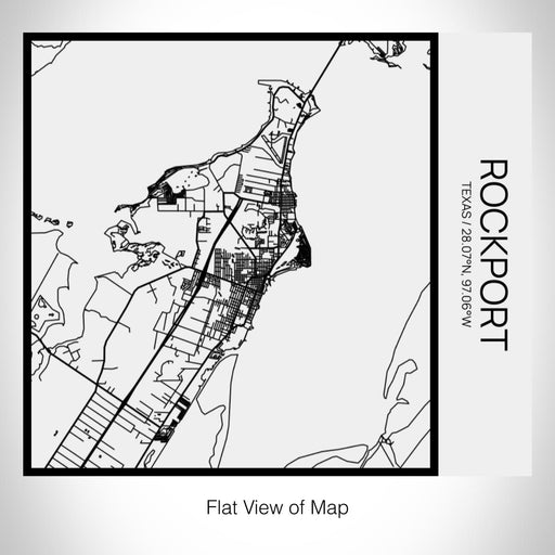 Rendered View of Rockport Texas Map on 17oz Stainless Steel Insulated Tumbler in Matte White with Tactile Lines