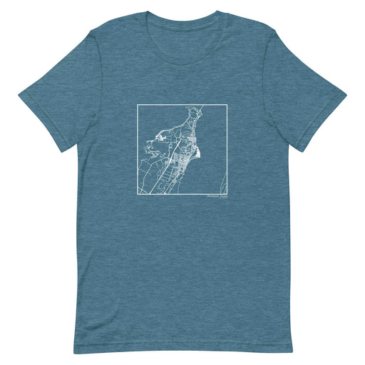 Rockport Texas  Map Unisex T-Shirt with City inscription in Heather Teal