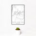 12x18 Rock Springs Wyoming Map Print Portrait Orientation in Classic Style With Small Cactus Plant in White Planter