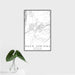 16x24 Rock Springs Wyoming Map Print Portrait Orientation in Classic Style With Tropical Plant Leaves in Water