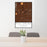 24x36 Rock Springs Wyoming Map Print Portrait Orientation in Ember Style Behind 2 Chairs Table and Potted Plant