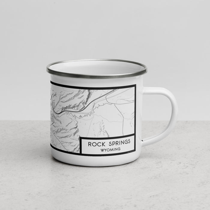 Right View Custom Rock Springs Wyoming Map Enamel Mug in Classic