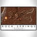 Rock Springs Wyoming Map Print Landscape Orientation in Ember Style With Shaded Background