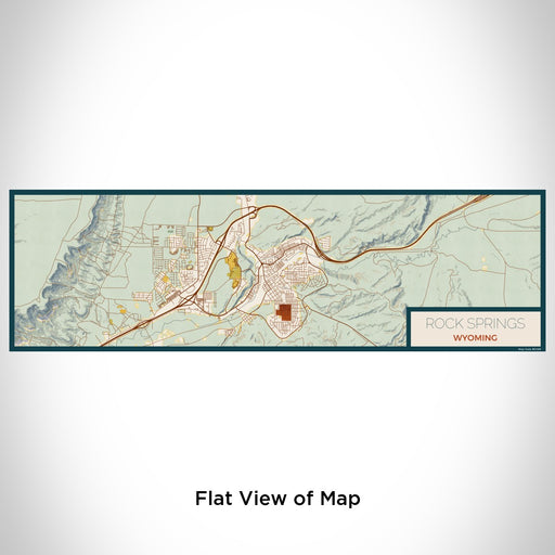 Flat View of Map Custom Rock Springs Wyoming Map Enamel Mug in Woodblock