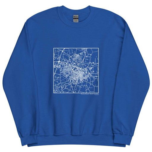 Rocky Mount North Carolina  Map Unisex Crewneck Sweater with City inscription in Royal Blue