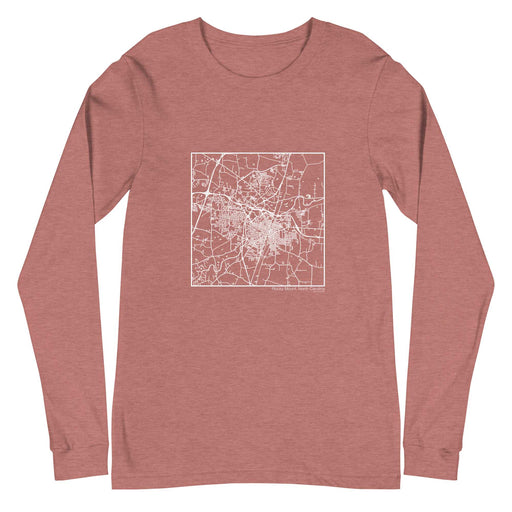 Rocky Mount North Carolina  Map Unisex Long-Sleeve T-shirt with City inscription in Heather Mauve
