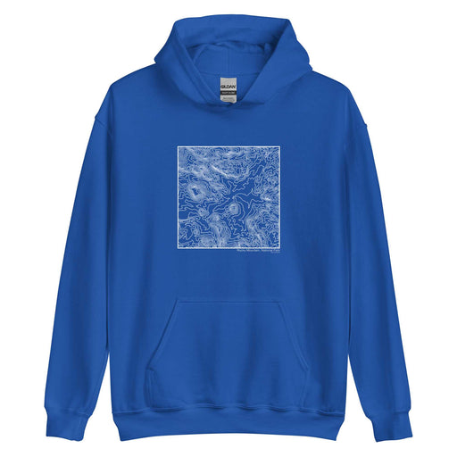 Rocky Mountain National Park Topographic  Map Unisex Hoodie Sweater with City inscription in Royal Blue