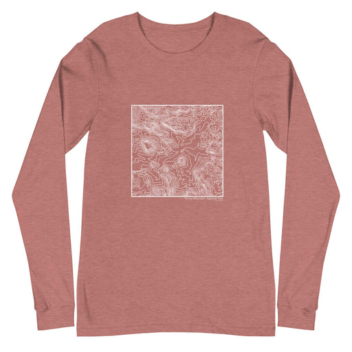 Rocky Mountain National Park Topographic  Map Unisex Long-Sleeve T-shirt with City inscription in Heather Mauve