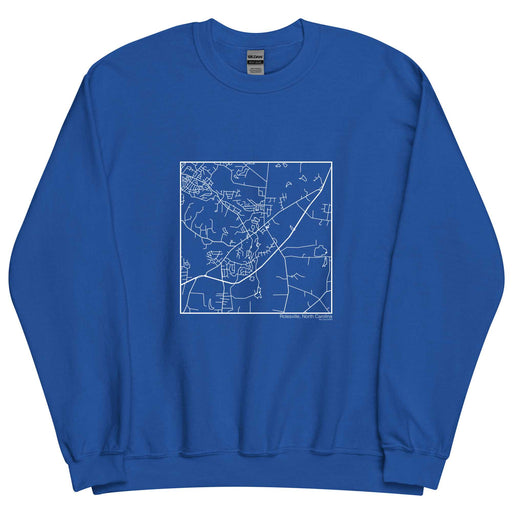 Rolesville North Carolina  Map Unisex Crewneck Sweater with City inscription in Royal Blue