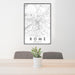 24x36 Rome Georgia Map Print Portrait Orientation in Classic Style Behind 2 Chairs Table and Potted Plant