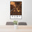 24x36 Rome Georgia Map Print Portrait Orientation in Ember Style Behind 2 Chairs Table and Potted Plant