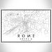 Rome Georgia Map Print Landscape Orientation in Classic Style With Shaded Background
