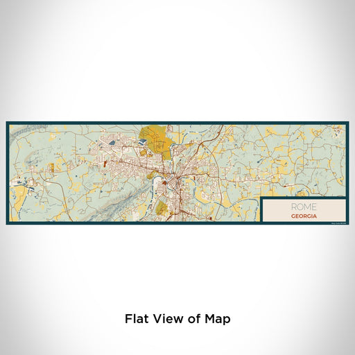 Flat View of Map Custom Rome Georgia Map Enamel Mug in Woodblock