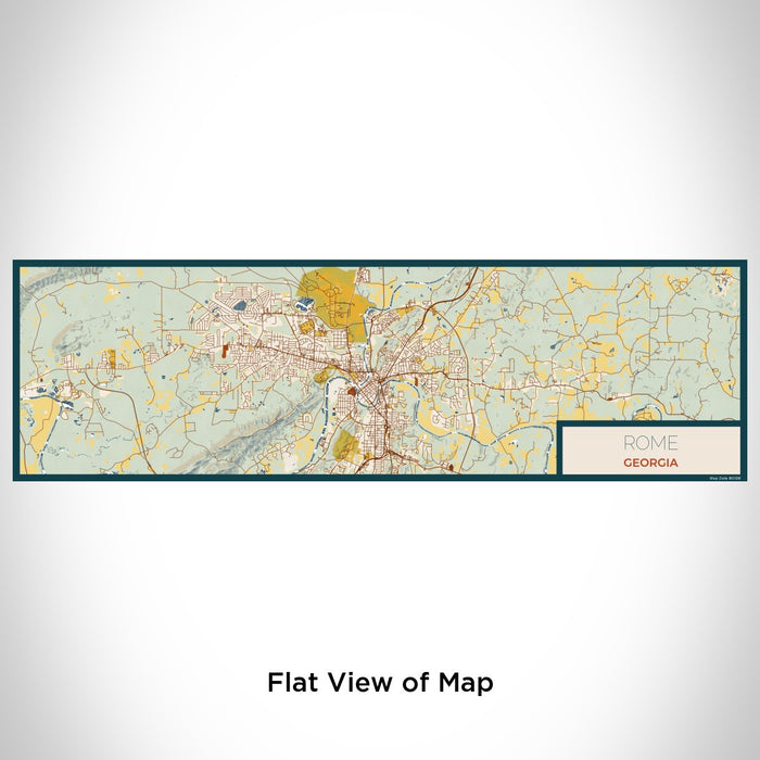 Flat View of Map Custom Rome Georgia Map Enamel Mug in Woodblock