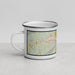 Left View Custom Rome Georgia Map Enamel Mug in Woodblock