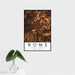 16x24 Rome New York Map Print Portrait Orientation in Ember Style With Tropical Plant Leaves in Water
