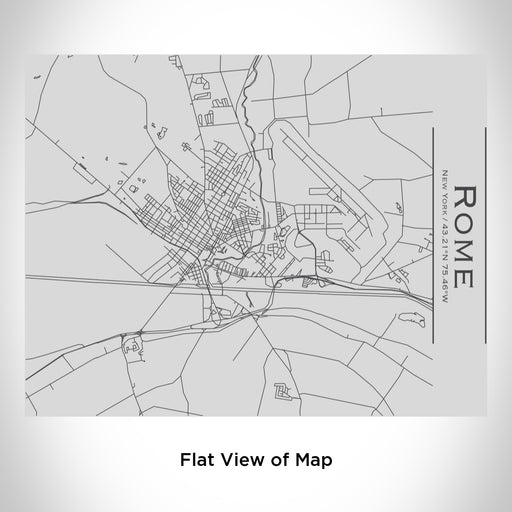 Rendered View of Rome New York Map Engraving on 20oz Stainless Steel Insulated Bottle with Bamboo Top