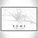 Rome New York Map Print Landscape Orientation in Classic Style With Shaded Background