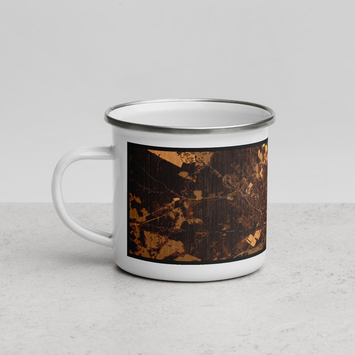 Left View Custom Rome New York Map Enamel Mug in Ember