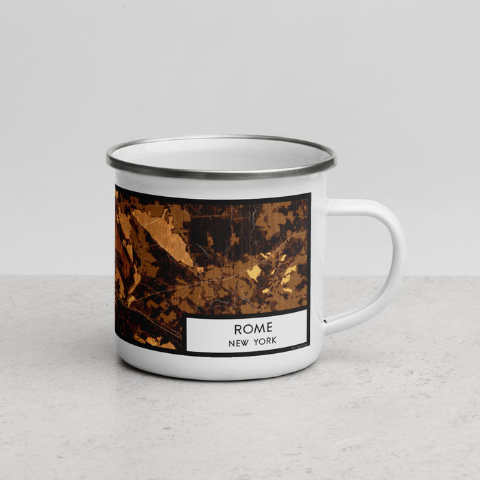 Right View Custom Rome New York Map Enamel Mug in Ember