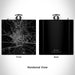 Rendered View of Rome New York Map Engraving on 6oz Stainless Steel Flask in Black