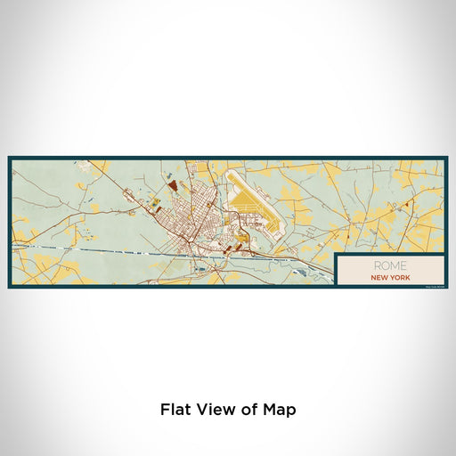 Flat View of Map Custom Rome New York Map Enamel Mug in Woodblock