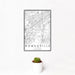 12x18 Romeoville Illinois Map Print Portrait Orientation in Classic Style With Small Cactus Plant in White Planter