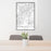 24x36 Romeoville Illinois Map Print Portrait Orientation in Classic Style Behind 2 Chairs Table and Potted Plant