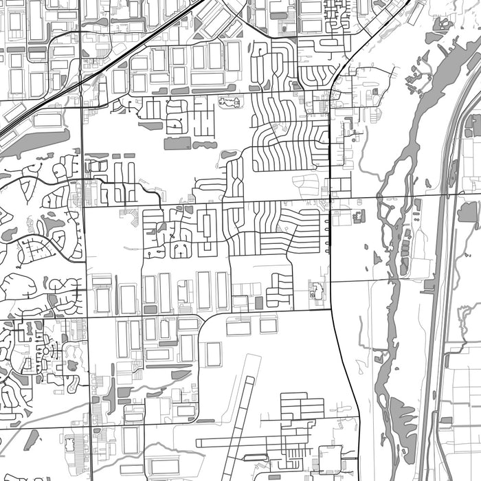 Romeoville Illinois Map Print in Classic Style Zoomed In Close Up Showing Details